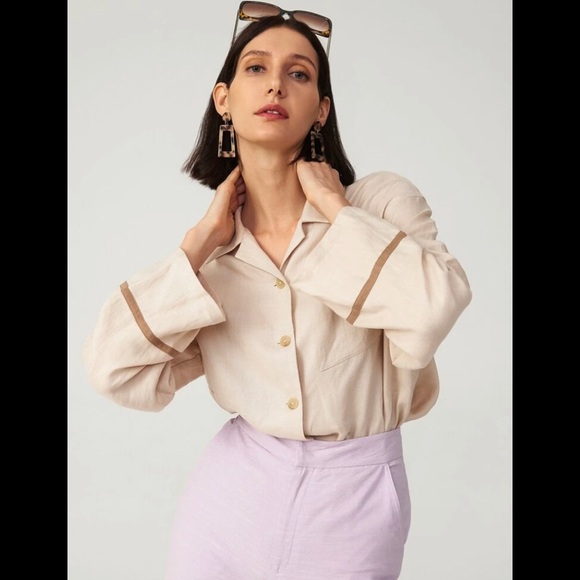 Shein Premium MOTF Tencel Linen Oversized Shirt🖤 - Picture 1 of 12